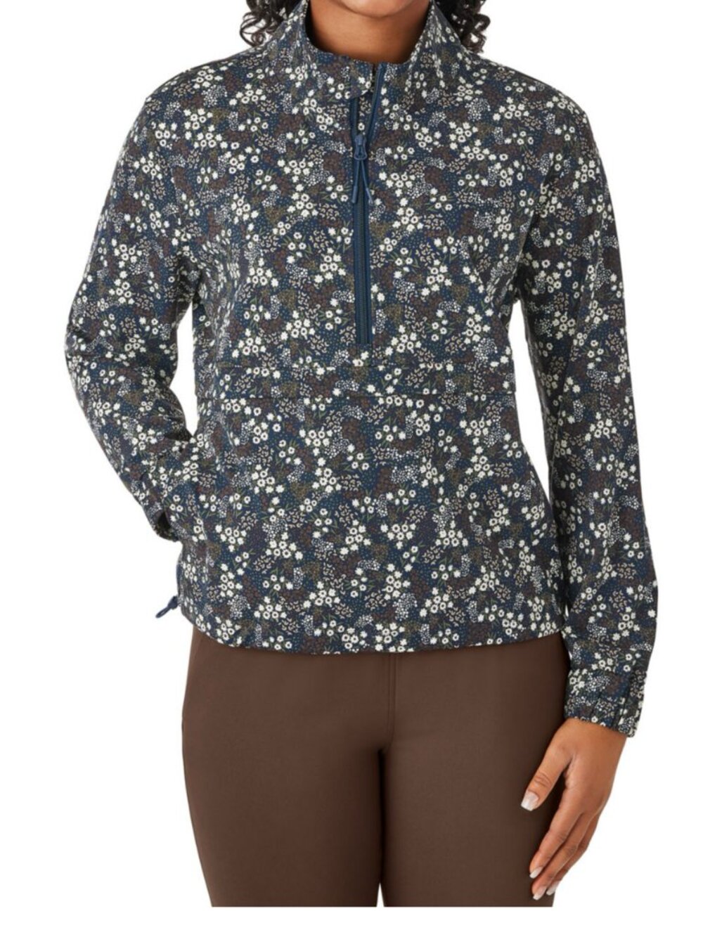 Member's Mark Women's Zipper Front Kangaroo Pocket Long Sleeve Ditsy Floral
